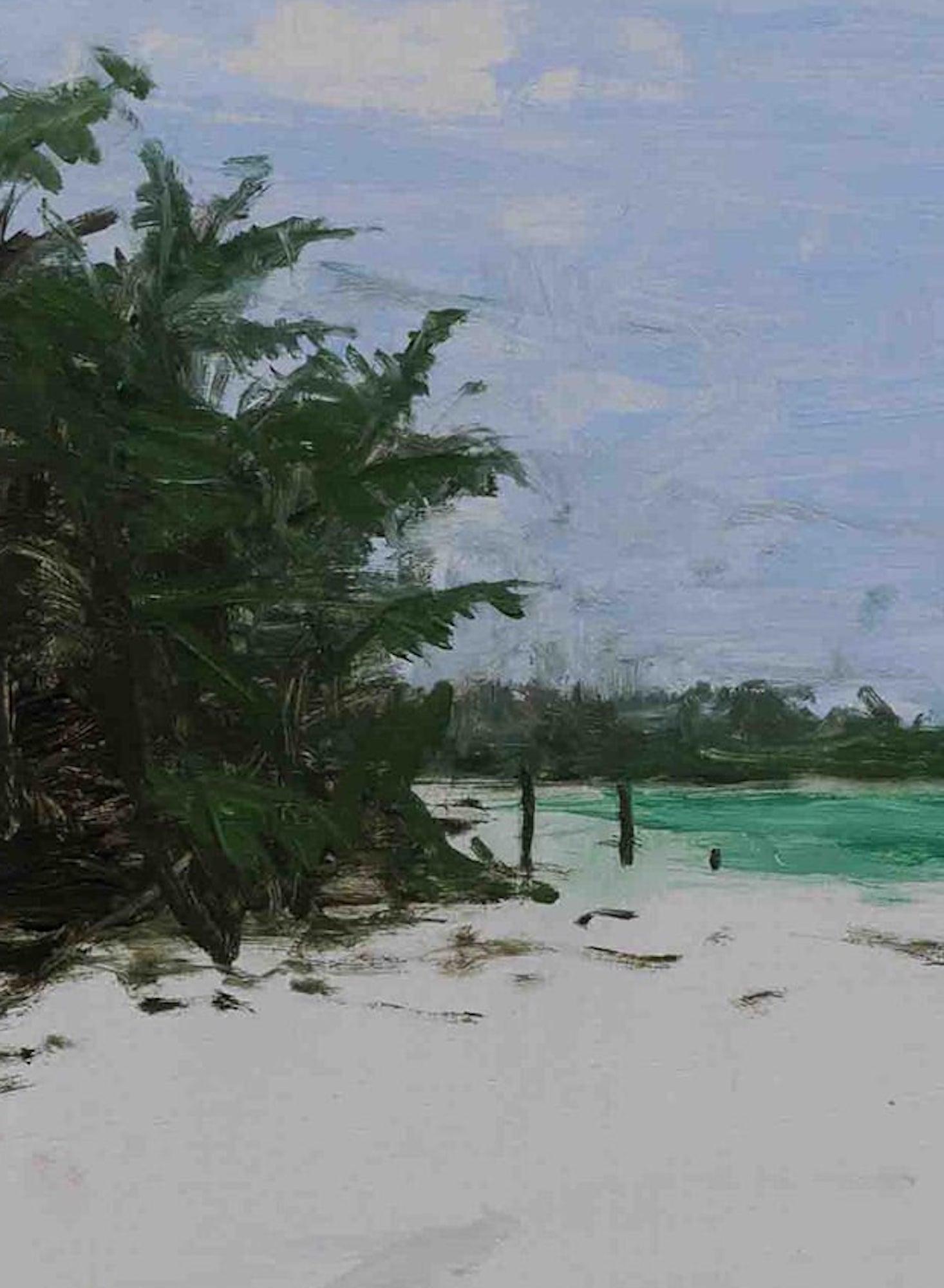 Marinas n°38 by Calo Carratalá - Beach landscape painting, summer, Tanzania For Sale 2