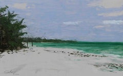 Marina n°38 di Calo Carratalá - Pittura di paesaggio sulla spiaggia, estate, Tanzania