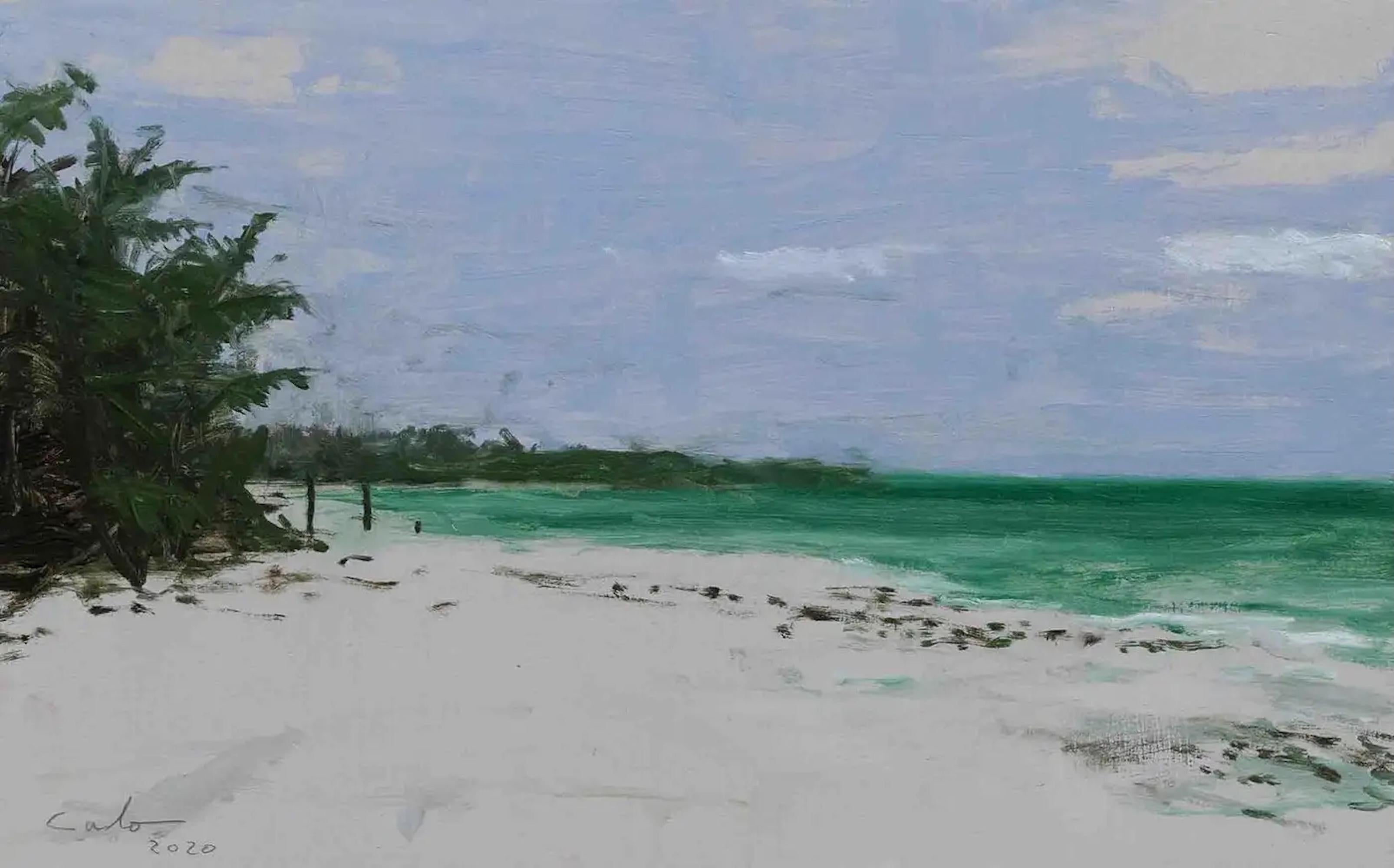 Martics n°38 est une peinture unique à l'huile sur bois de l'artiste contemporain espagnol Calo Carratalá, dont les dimensions sont de 22 × 35 cm (8,7 × 13,8 in). 
L'œuvre est signée, vendue non encadrée et accompagnée d'un certificat
