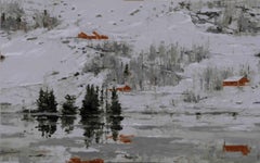 Narvik Nr. 2 von Calo Carratalá - Landschaftsgemälde, verschneiter Berg, Winter