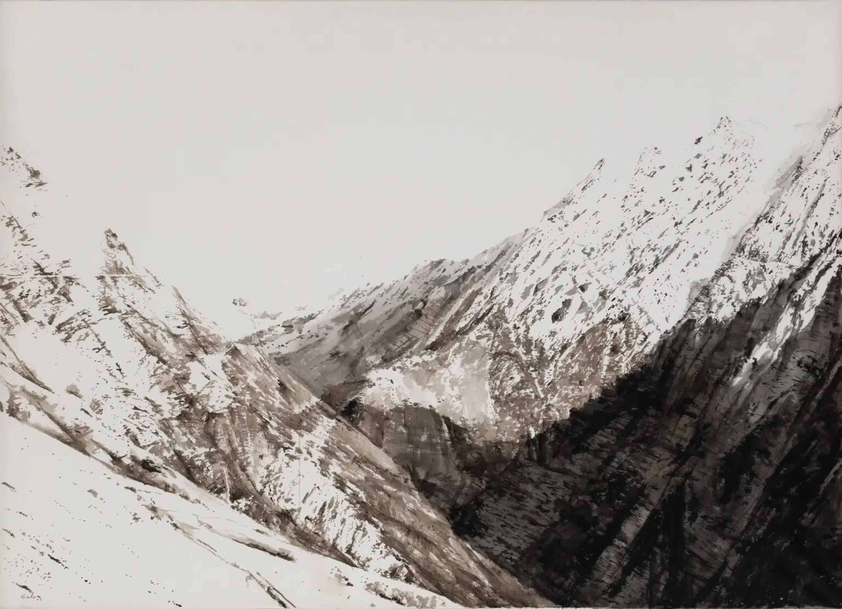 Calo Carratalá Landscape Painting - Northern Pyrenees N1 by C. Carratalá - Landscape painting, mountain, snow