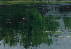 Pucate River Reflection No. 6 by Calo Carratalá - large waterscape painting