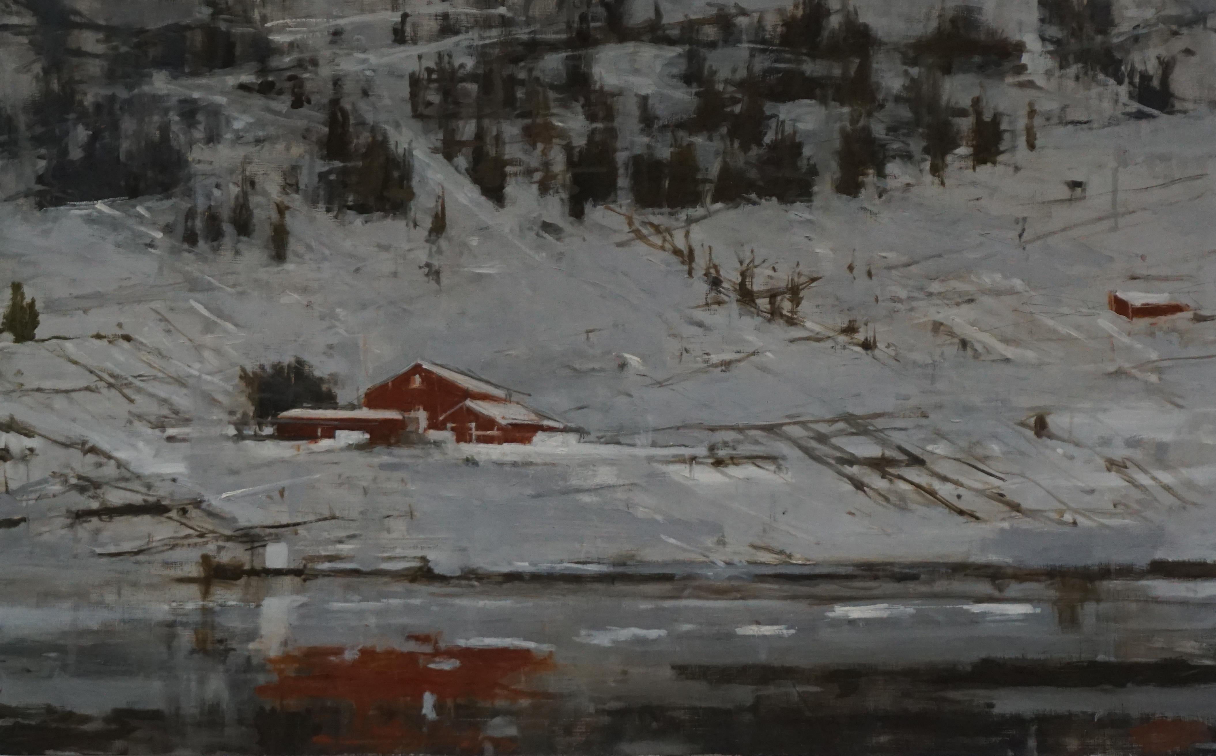 Red Houses no.2, Norway - Landscape Painting