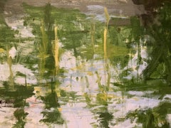 Reflection No.7 Sunset in Iquitos by Calo Carratalá - Waterscape Painting, Peru
