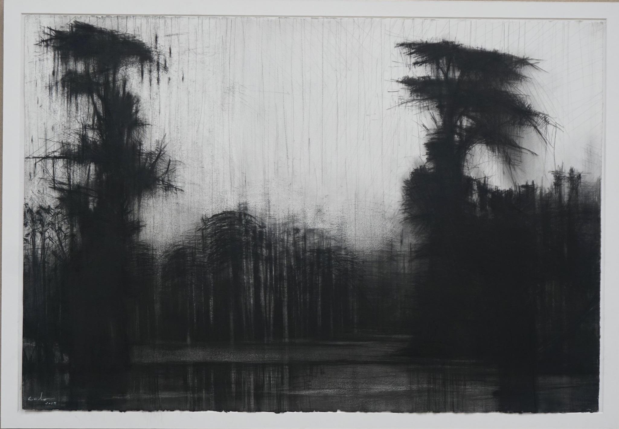 Rio Itaya no. 2, Jungle series - Tropical Forest Landscape - Painting by Calo Carratalá