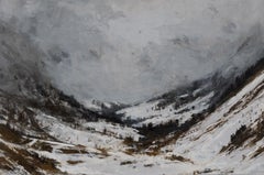 Road going to Baqueira by Calo Carratalá - Landscape painting, snowy mountain