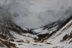 Route allant à Baqueira par Calo Carratalá - Peinture de paysage, montagne enneigée