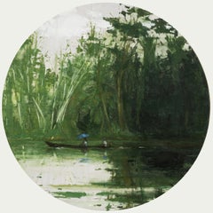Tableau de paysage rond de Calo Carratalá, 73.3 In. Large, Art contemporain