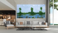 Sédhiou N1 by Calo Carratalá - Waterscape painting, Senegal, Africa, palm