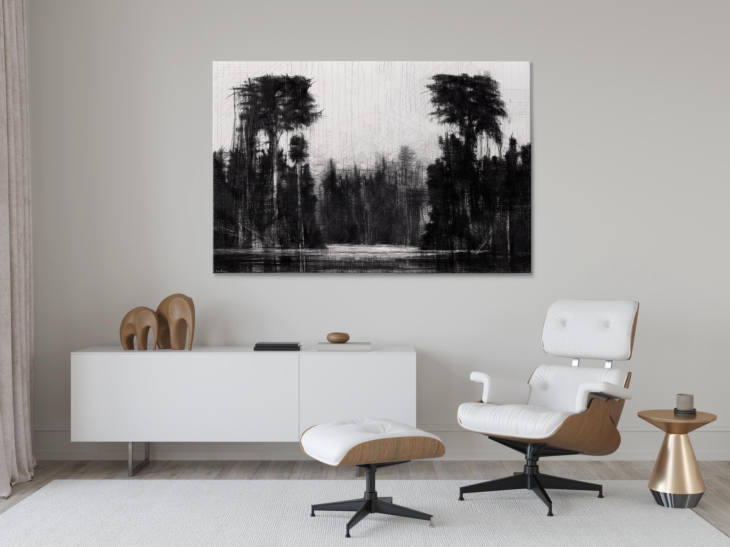 Selva Negra #11 di Calo Carratalá - Disegno di paesaggio, Amazzonia, albero tropicale in vendita 1