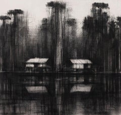 Selvas Negras n°10 by Calo Carratalá - Tropical forest landscape, black, white
