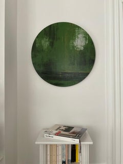 Selvas Verdes by Calo Carratalá - Tondo painting, landscape, green, tree