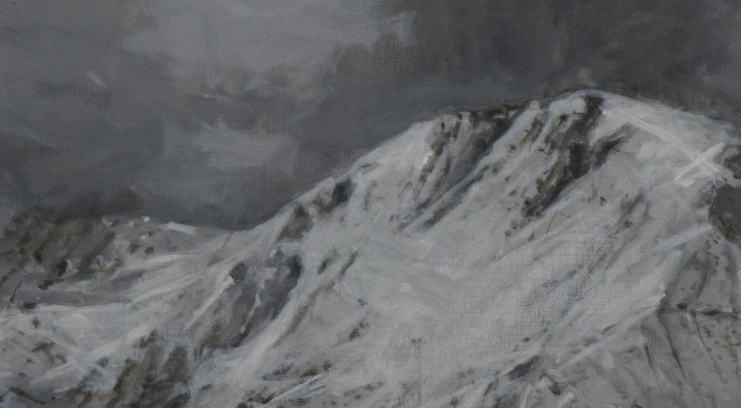 Twin Mountains, Snow series - Mountain Landscape Painting 2