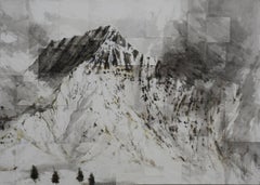 Benasque 1, Snow series - Mountain Landscape Watercolor