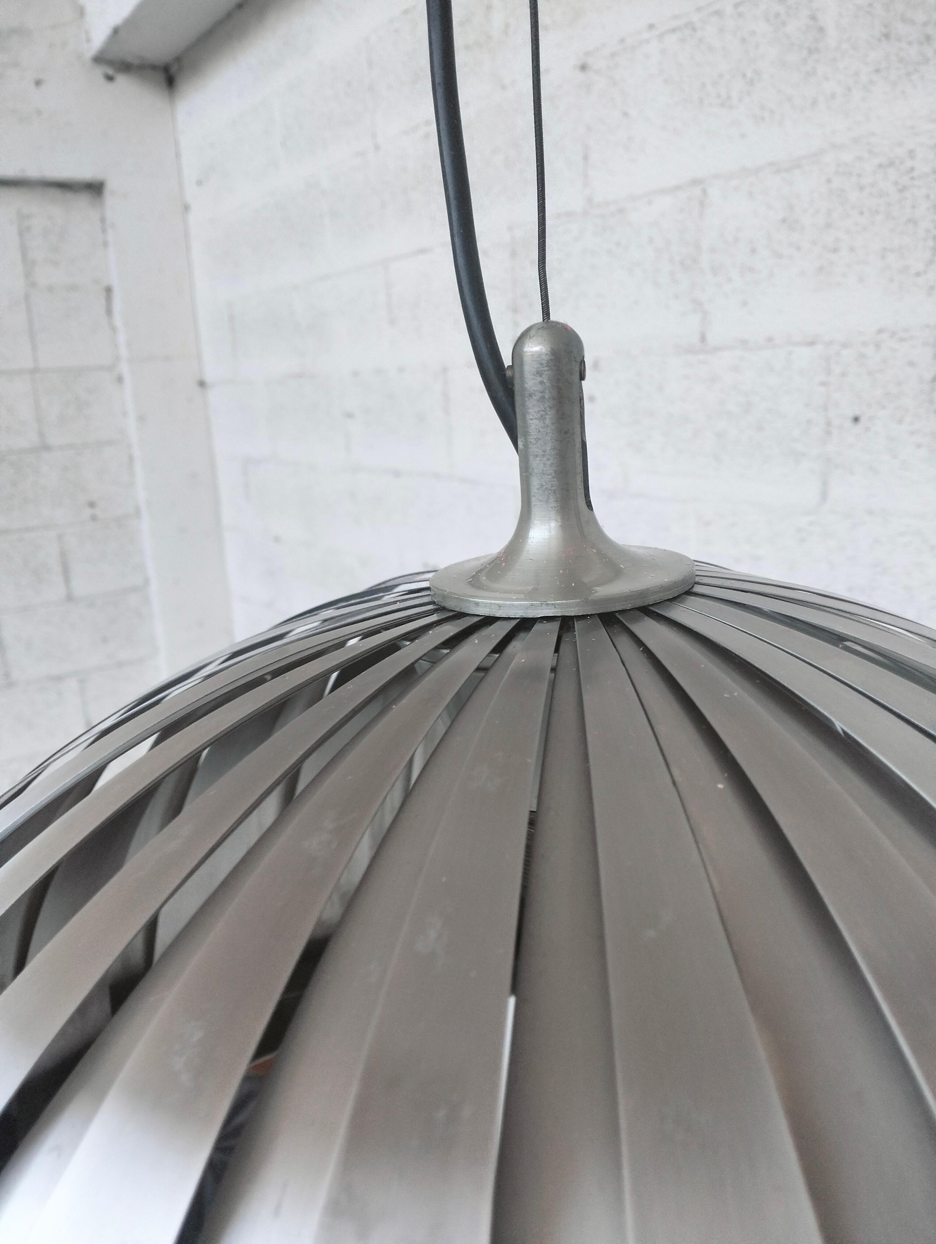 Lampadario a sospensione in acciaio Calotta di Elio Martinelli per Martinelli Luce anni '60 in vendita 5