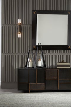 Calpini Mirror WMI42 - antique brass and sable mango wood