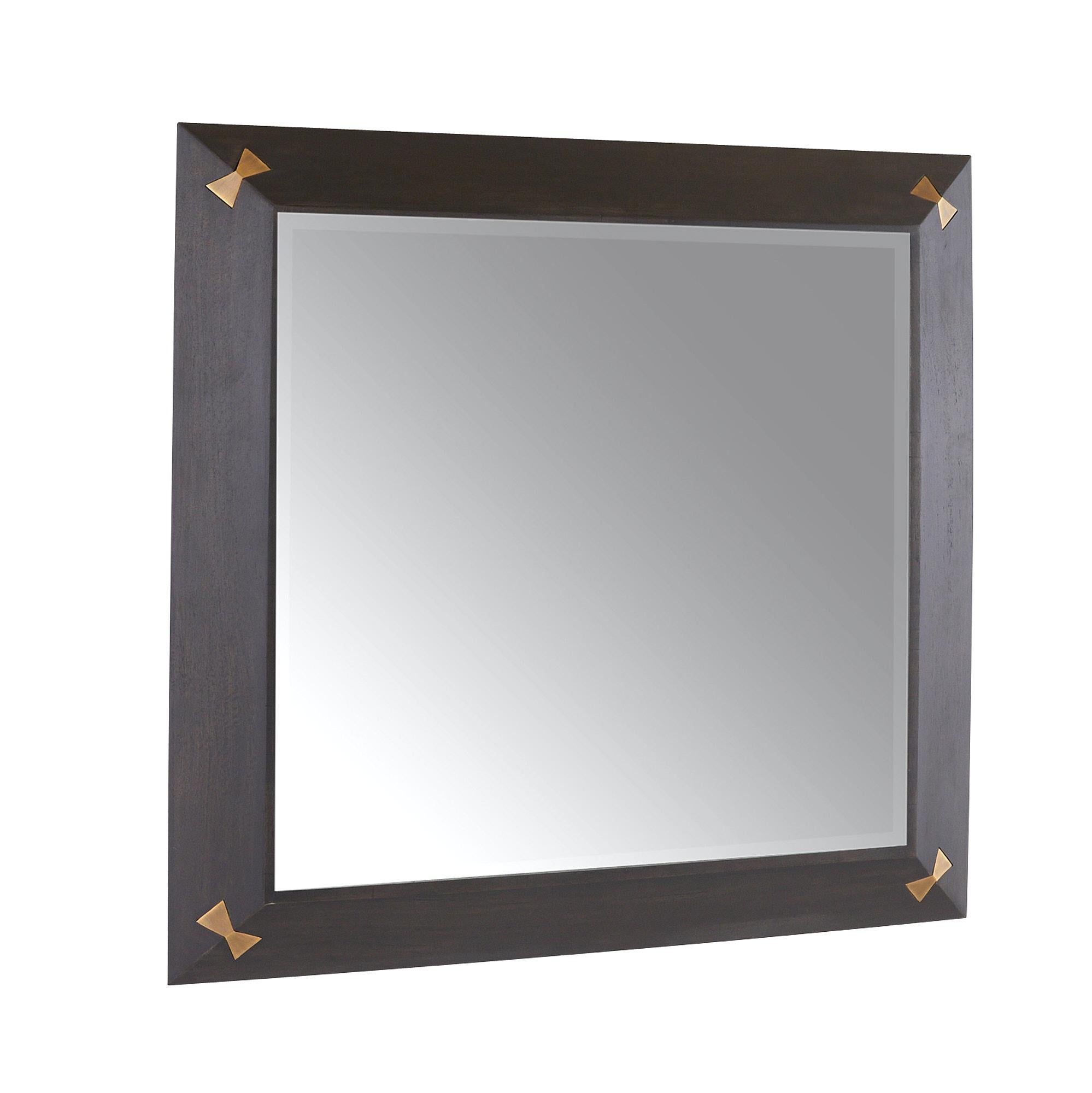 Calpini Mirror WMI42 - antique brass and sable mango wood en Bueno estado para la venta en London, GB