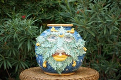 Caltagirone Keramik-Skulptur-Vase Modell Santino