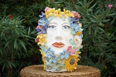 Caltagirone Ceramic Sculpture Vase Model Primavera
