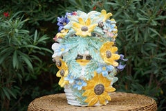Caltagirone Ceramic Sculpture Vase Model Santino