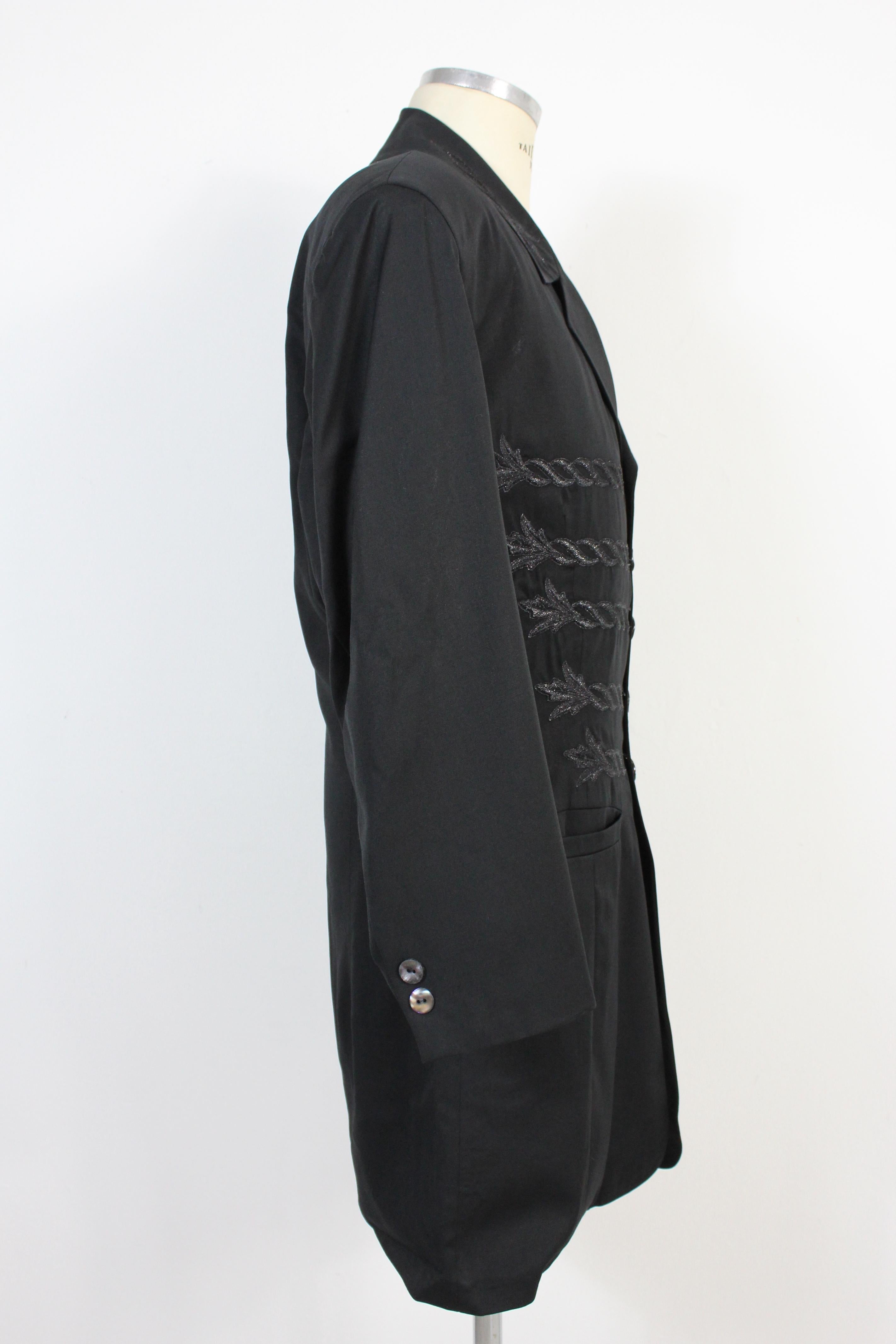 Calugi e Giannelli Black Lamè Long Jacket In Excellent Condition In Brindisi, Bt