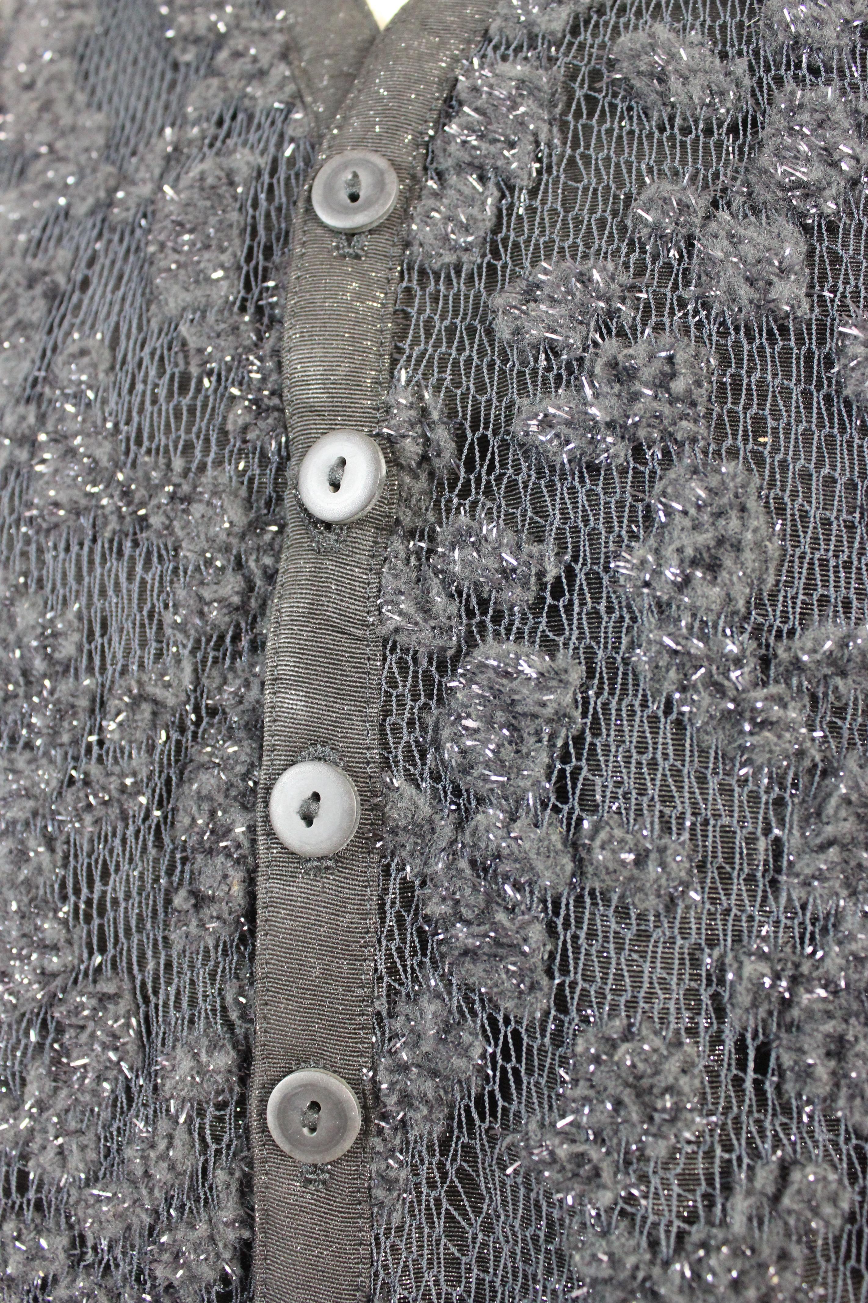 Men's Calugi e Giannelli Black Wool Lamè Vest
