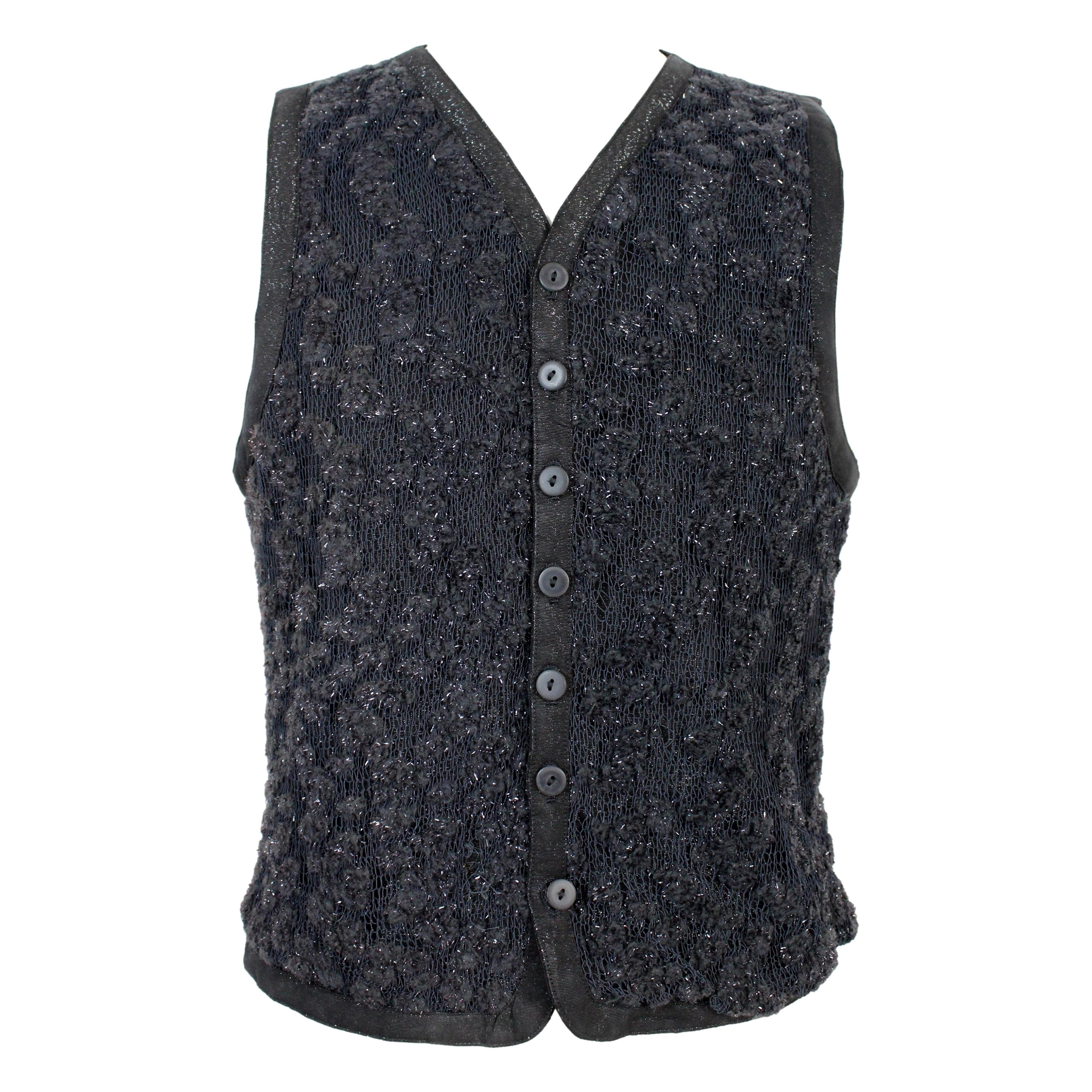 Calugi e Giannelli Black Wool Lamè Vest