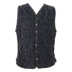 Calugi e Giannelli Black Wool Lamè Vest