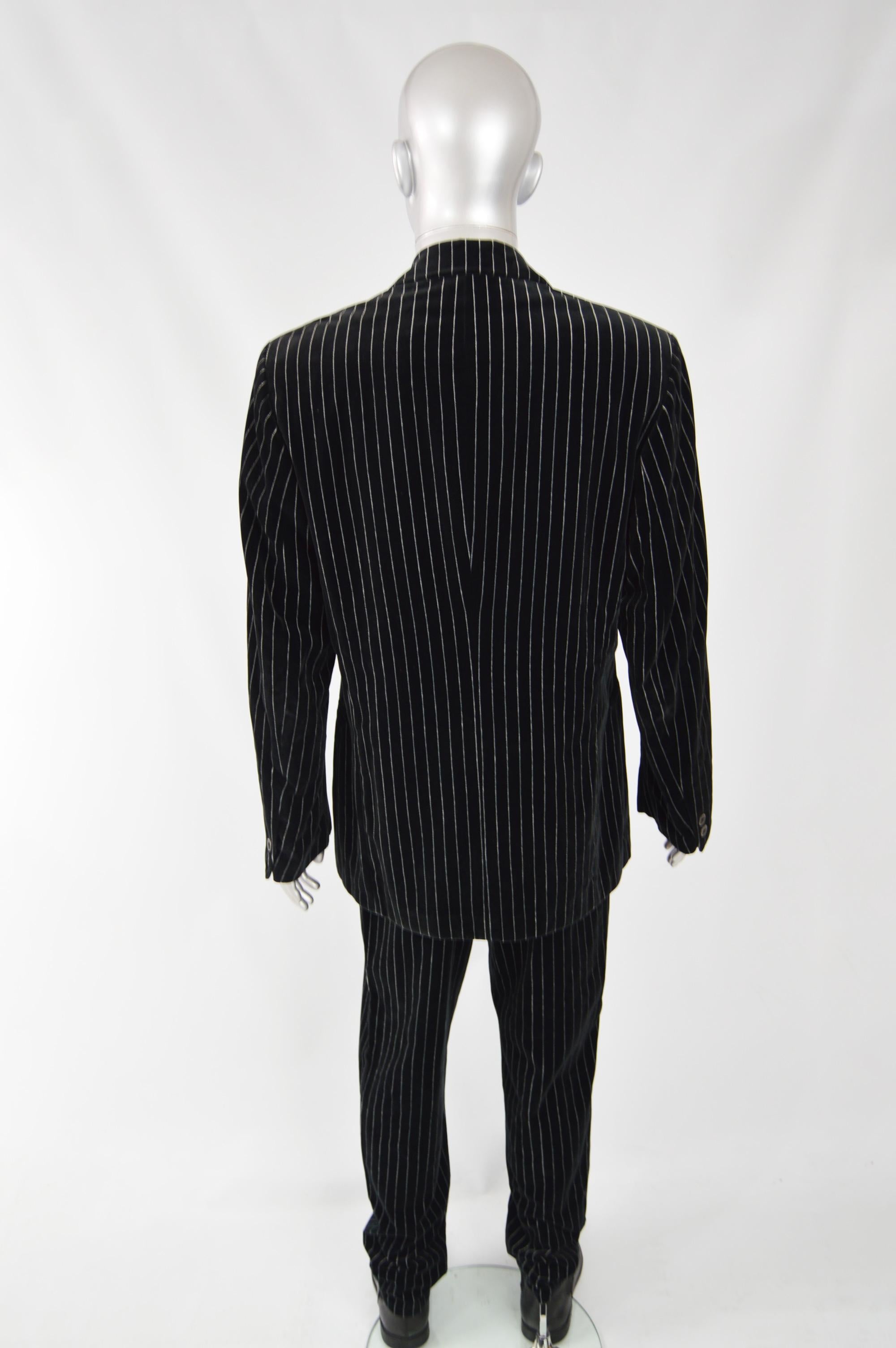 Men's Calugi e Giannelli Mens Velvet Pinstripe Suit For Sale