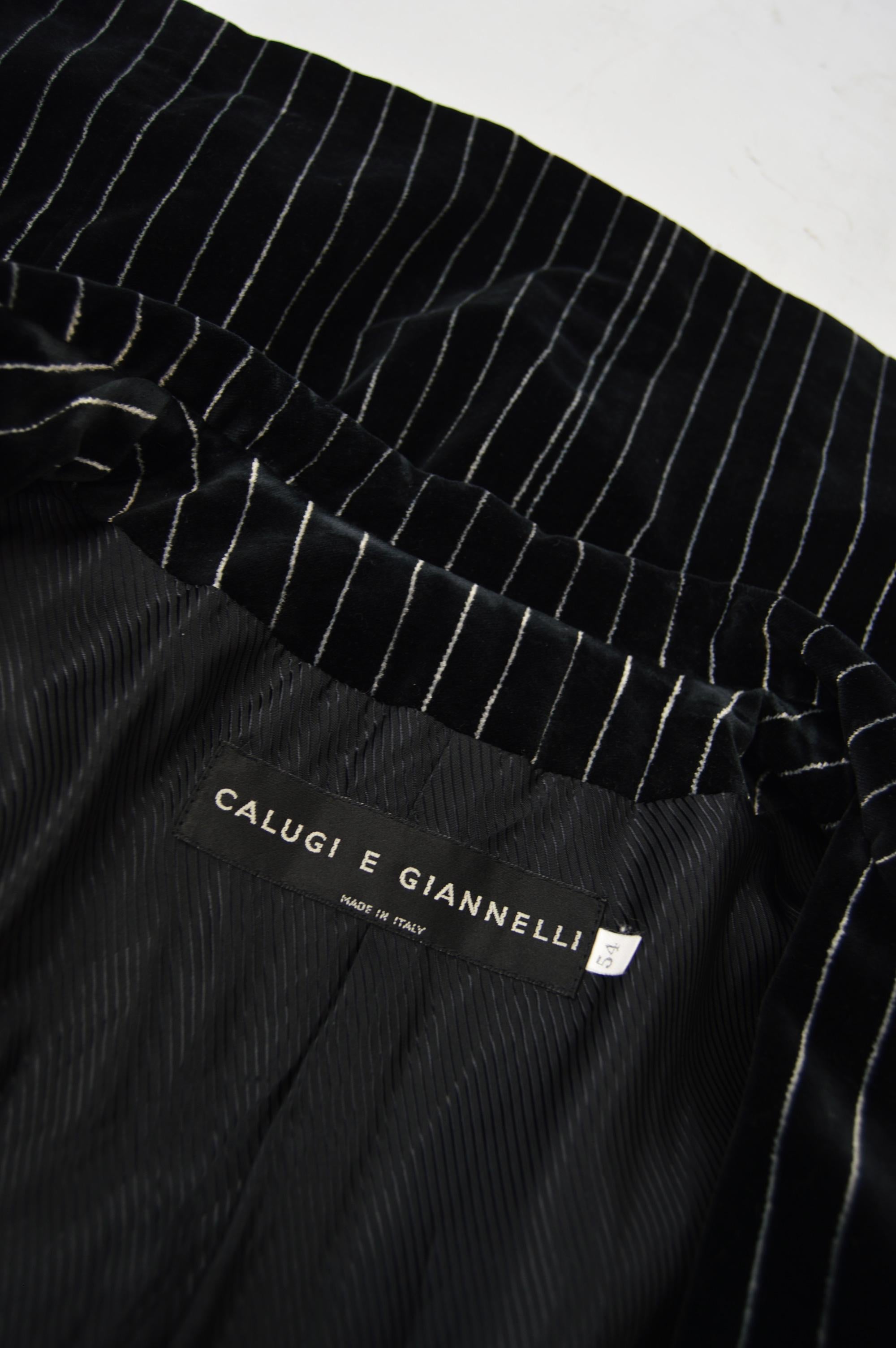 Calugi e Giannelli Mens Velvet Pinstripe Suit For Sale 1