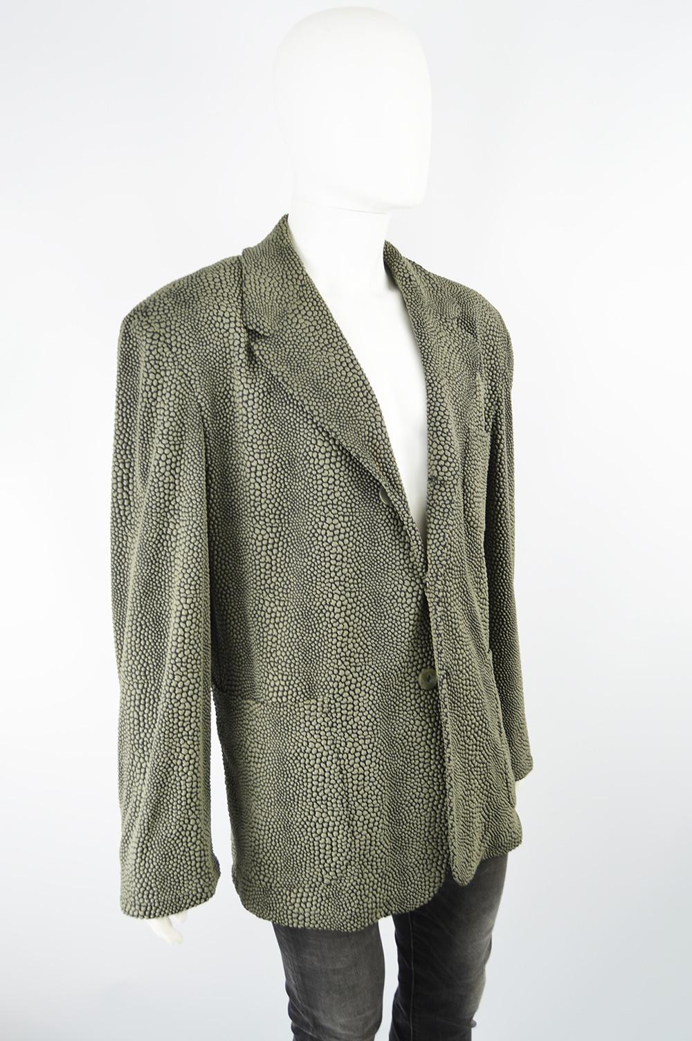 Calugi e Giannelli Men's Vintage 1980s 3D Textured Avant Garde Blazer Jacket For Sale 1