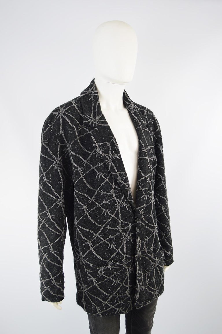 Calugi e Giannelli Men's Vintage Barbed Wire Wool Oversized Jacket