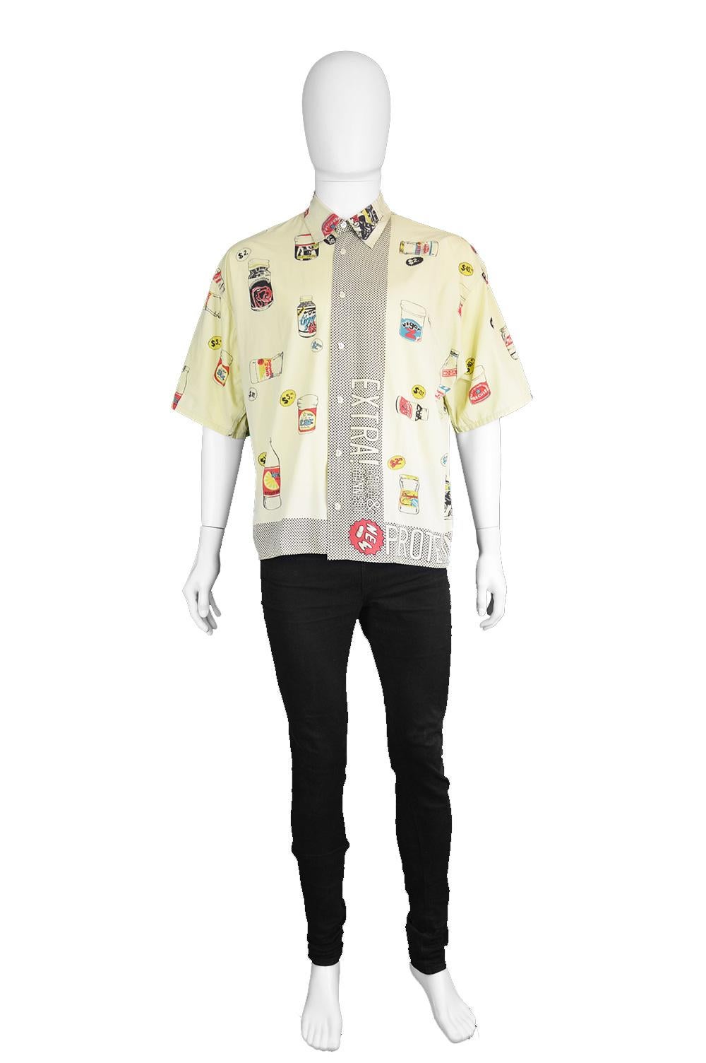 Calugi e Giannelli Men's Vintage Pale Yellow Advertising Print Shirt, 1980s

Please Click 'Continue Reading' below for full description and size. 

Size: Marked IT 48 which is roughly a men's Small to Medium but this gives an oversized fit and would