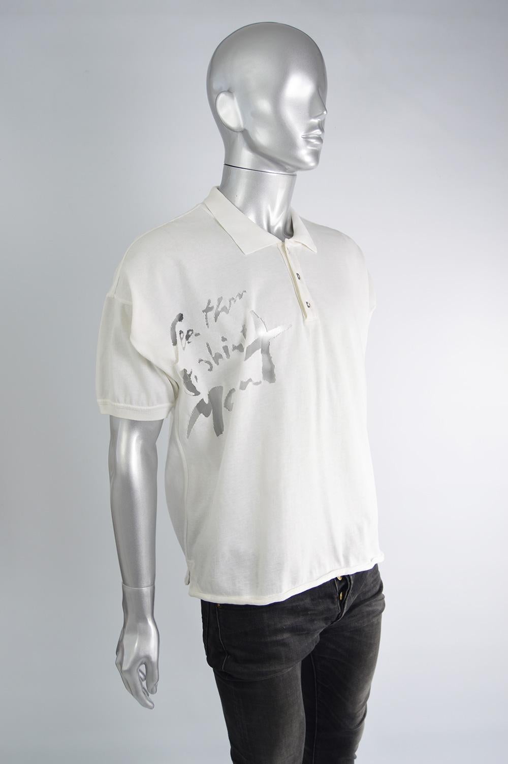 Men's Calugi e Giannelli 'See Thru T-Shirt Man' Vintage Cotton Knit Polo Shirt, 1980s