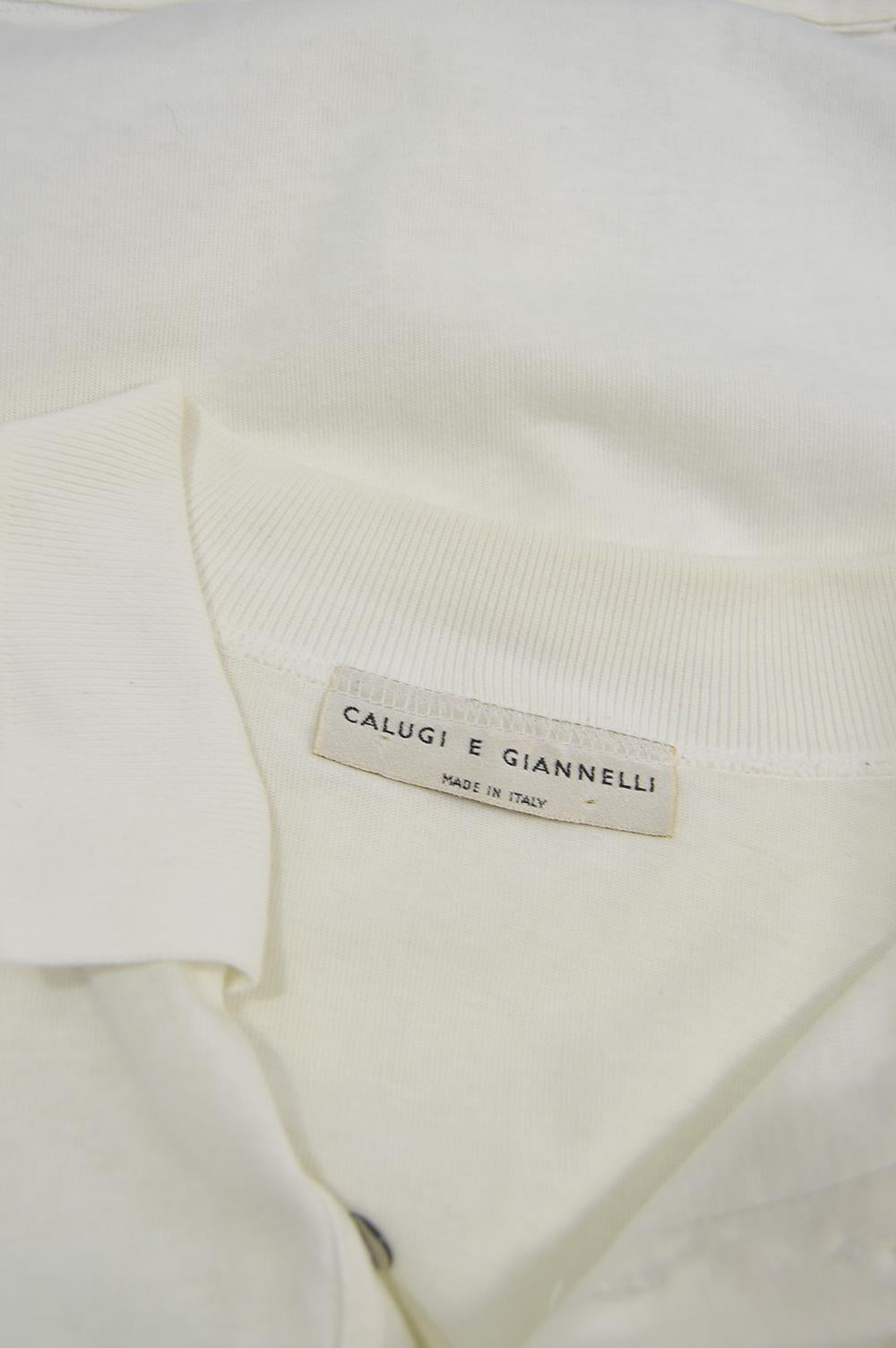 Calugi e Giannelli 'See Thru T-Shirt Man' Vintage Cotton Knit Polo Shirt, 1980s 3