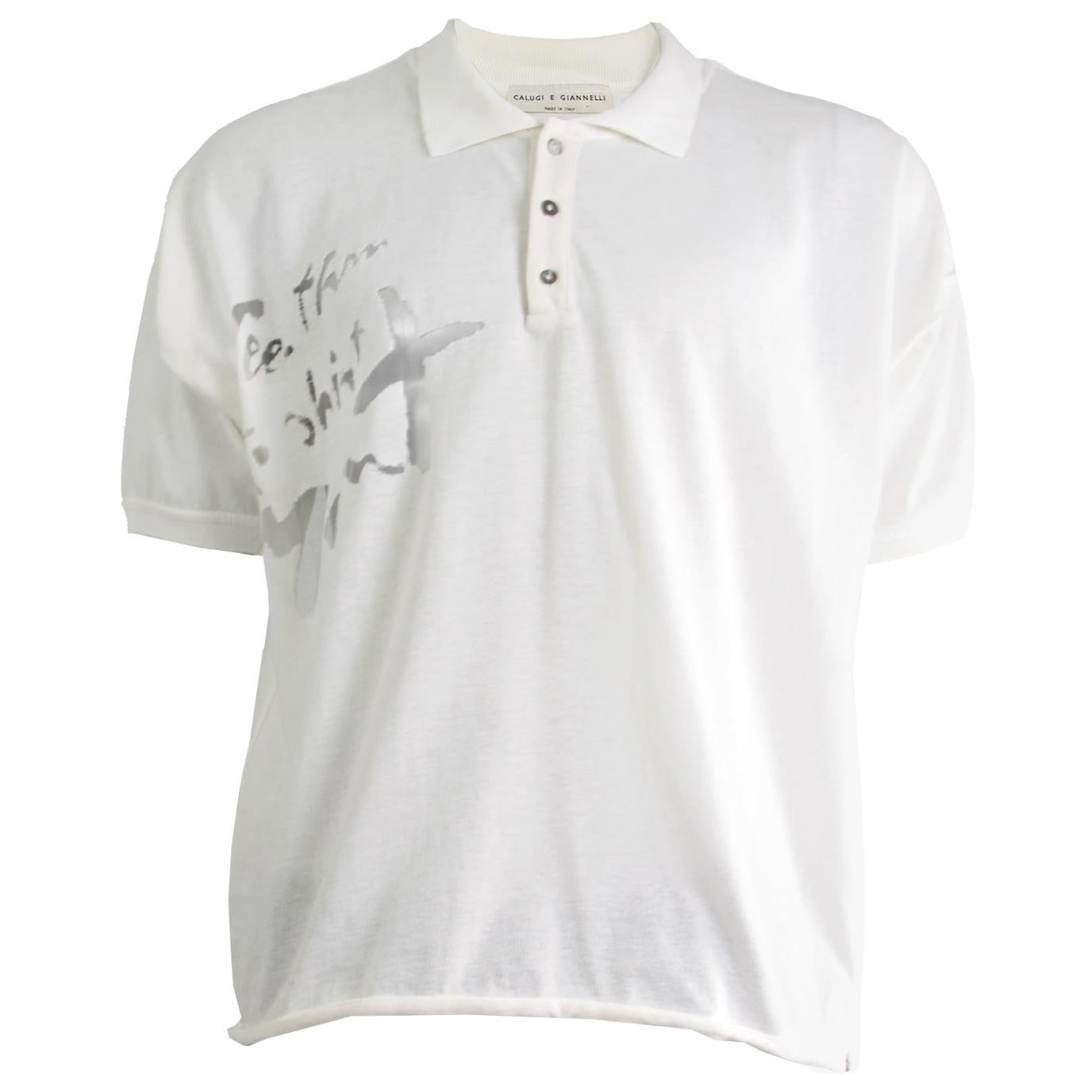 Calugi e Giannelli 'See Thru T-Shirt Man' Vintage Cotton Knit Polo Shirt, 1980s