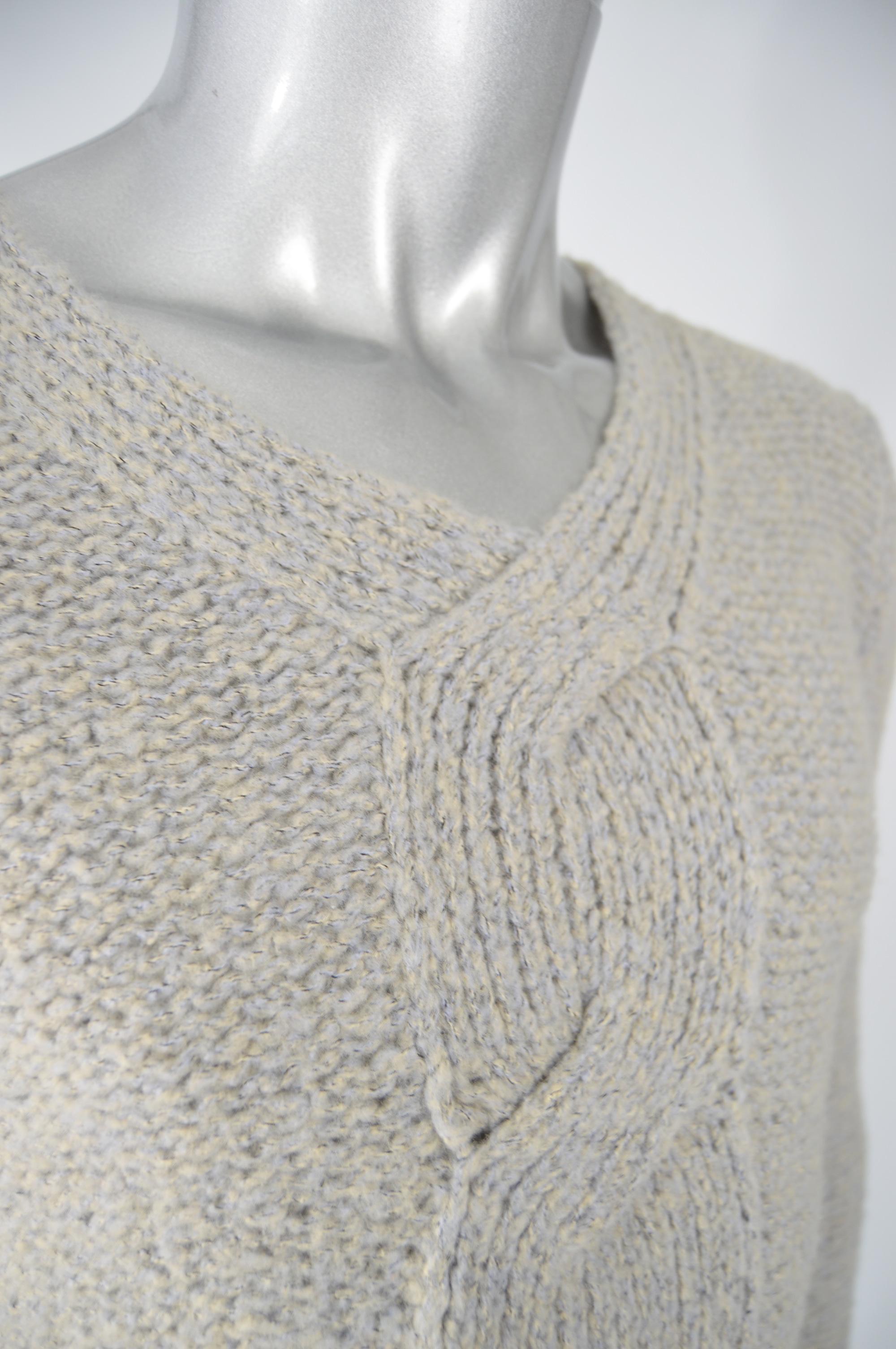 Gray Calugi e Giannelli Vintage Mens Cable Knit Sweater 