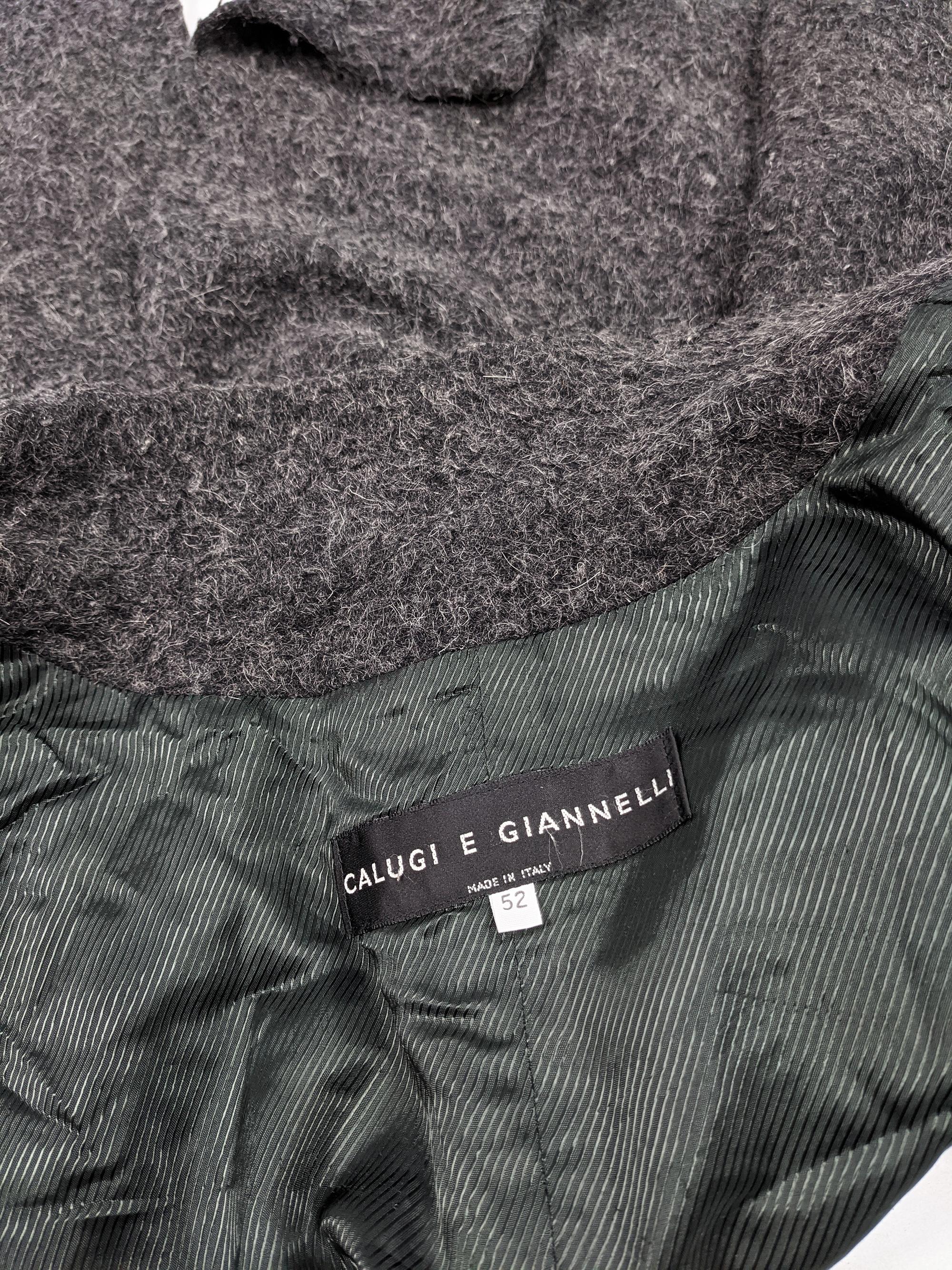 Calugi e Giannelli Vintage Mens Grey Boucle Tweed Jacket For Sale 3
