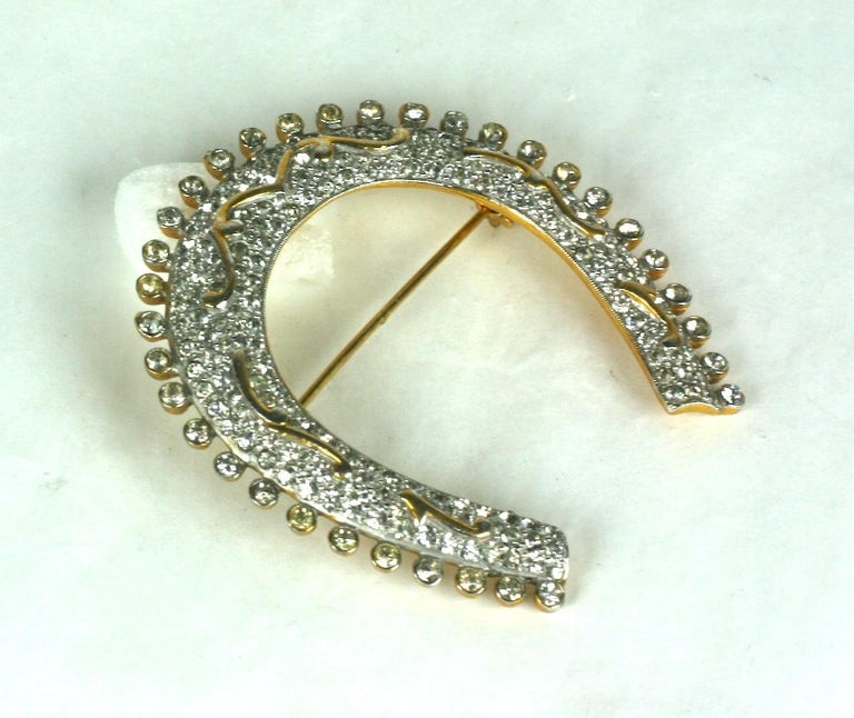 Victorian Calvaire Lucky Horse Shoe Brooch For Sale