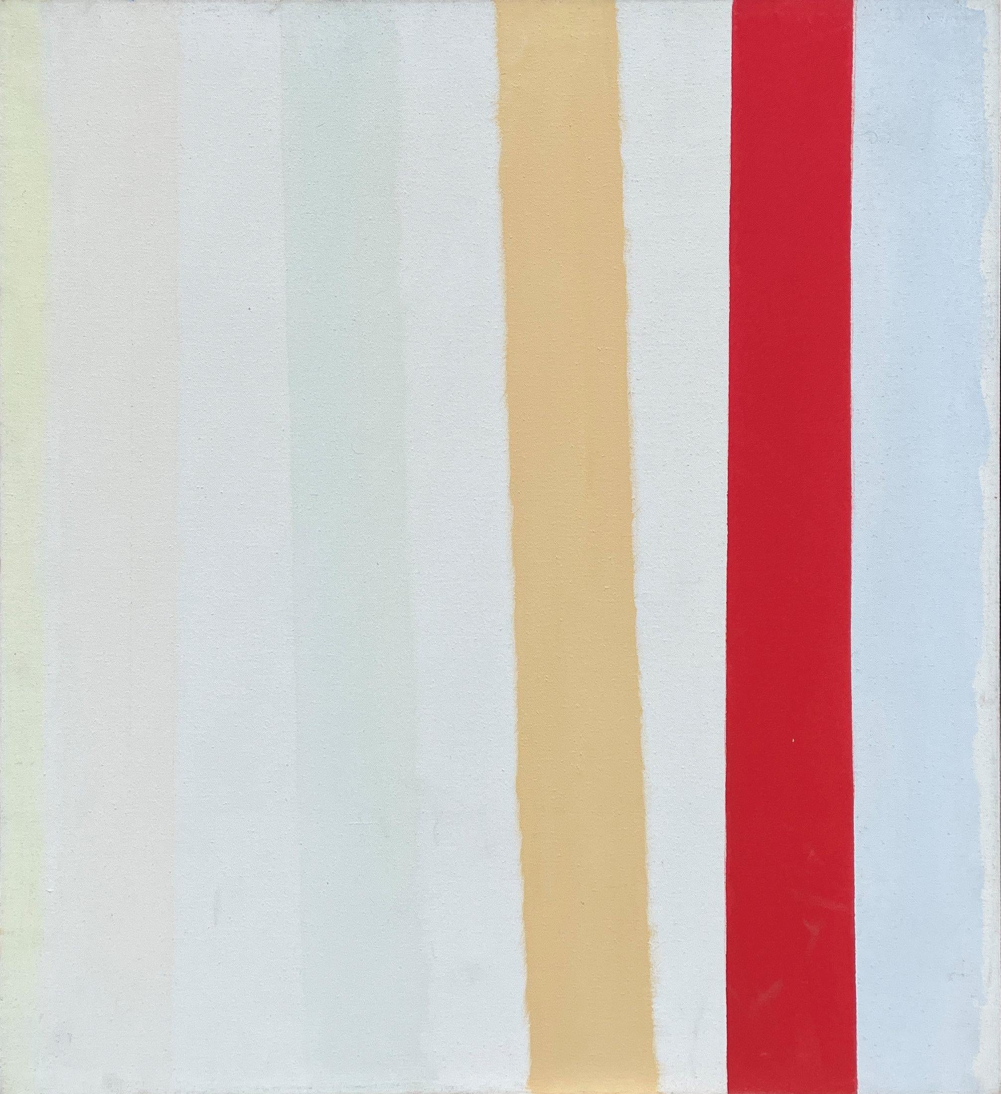 Calvert Coggeshall
A Stripe, 1971
Signed, titled, and dated on the reverse
Acrylic on canvas
30 x 30 inches

Calvert Coggeshall worked as an abstract painter and interior designer primarily in Maine and New York City. From 1951 to 1978, he exhibited