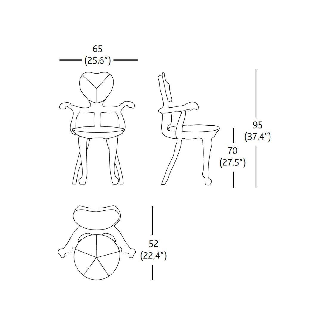 Fauteuil de coiffeuse Antoni Gaudi en bois en forme de cœur en vente 9