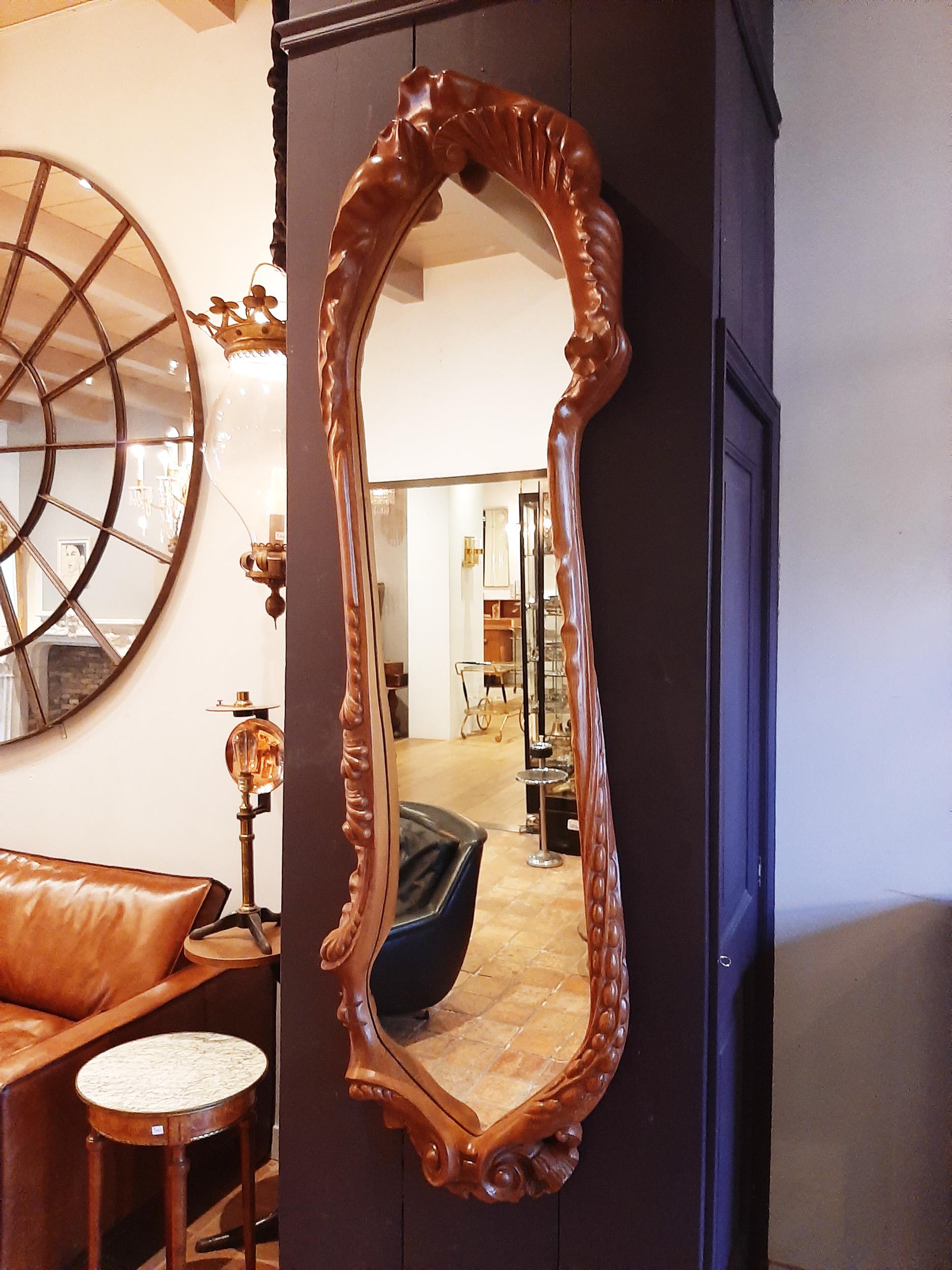 Spanish Calvet Mirror in Wood by Antoni Gaudí for BD Barcelona