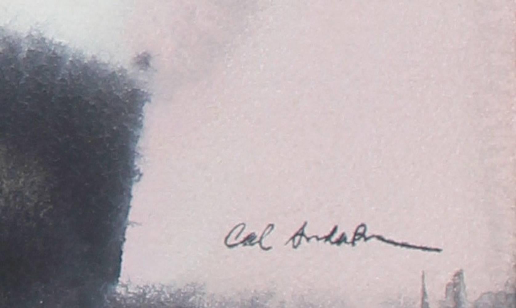 Abstracted Modernist Still Life in Watercolor, 1942 - Painting by Calvin Anderson