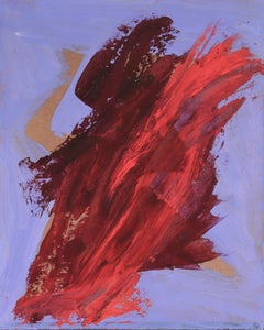 Peinture de Tempera abstraite du 20e siècle sur panneau de papier, lumineuse et gestuelle