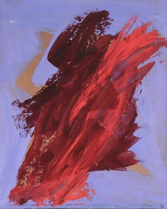 Bright 
Gestural Abstract 20th Century Tempera Paint on Paper Board