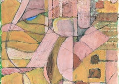 Curvilinear Warm-Toned Abstract 20th Century Painting