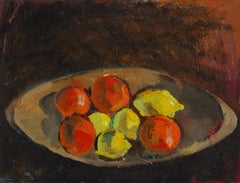 Modernist Fruit Still Life Oil Painting, Late 1950s