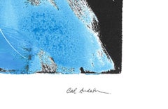 Cool Toned Whimsical Abstract Mid Century Monotype