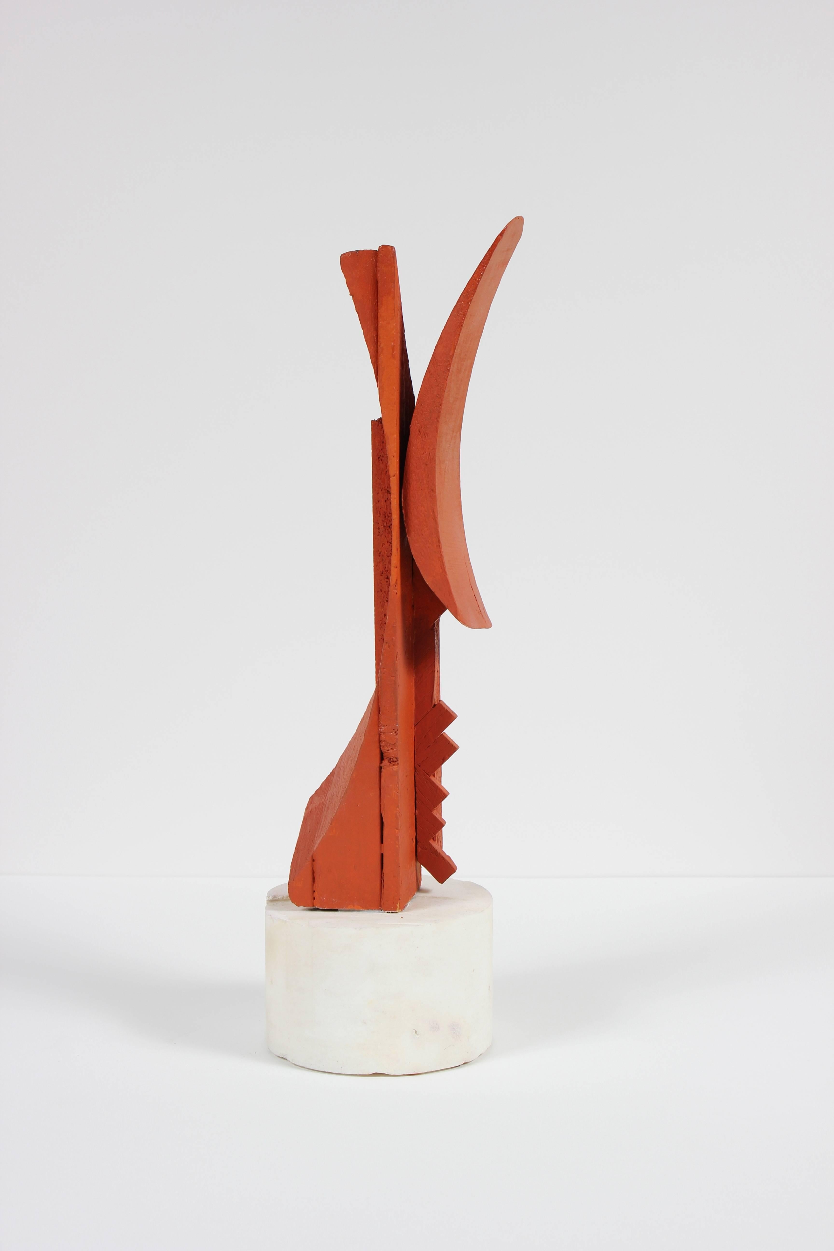 Abstract Mid 20th Century Wood Sculpture - Brown Abstract Sculpture by Calvin Anderson