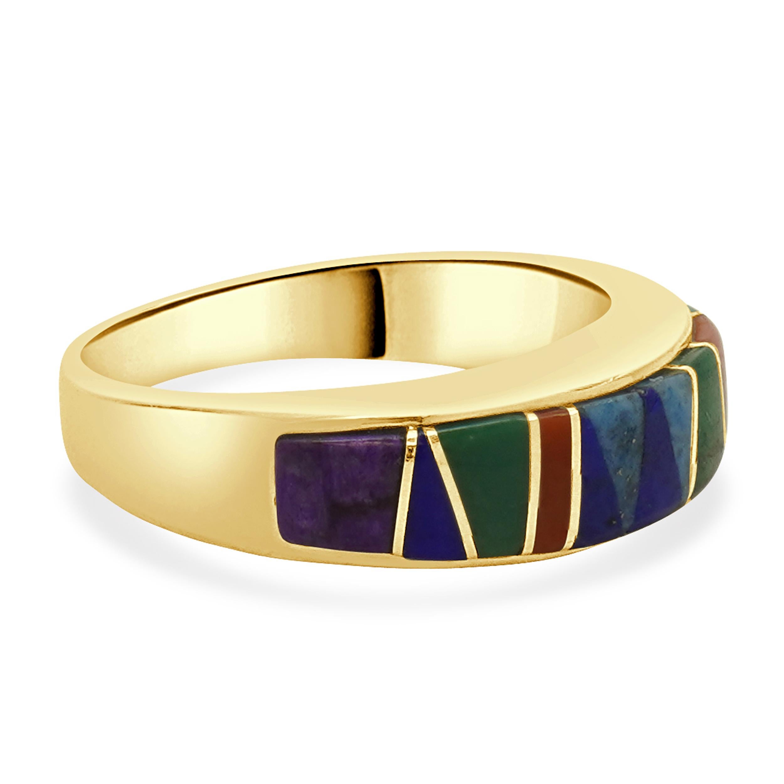 Calvin Begay Navajo Native American Inlay Ring im Zustand „Hervorragend“ im Angebot in Scottsdale, AZ